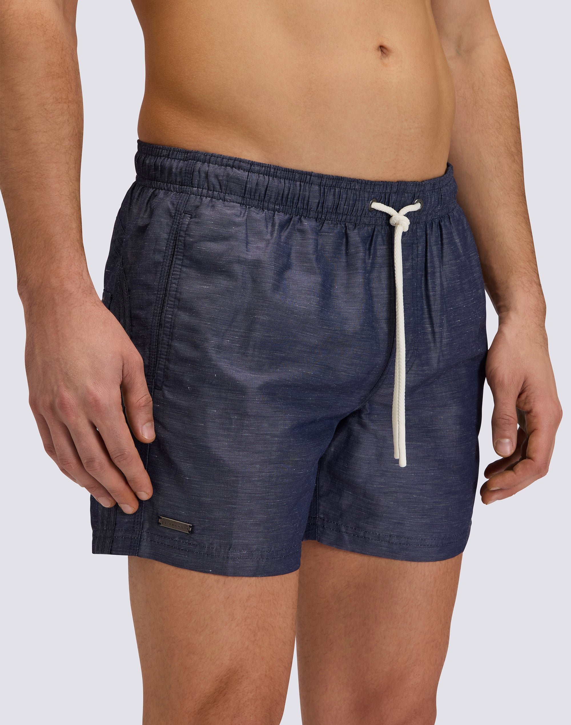 COSTUME DA BAGNO UOMO CORTO VITA ELASTICATA GOLDENWAVE IN LINO RICICLATO - Image 3