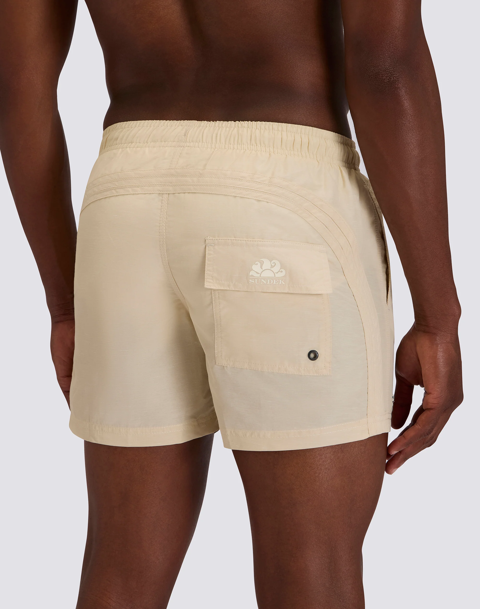 COSTUME DA BAGNO UOMO CORTO VITA ELASTICATA GOLDENWAVE IN LINO RICICLATO - Image 4