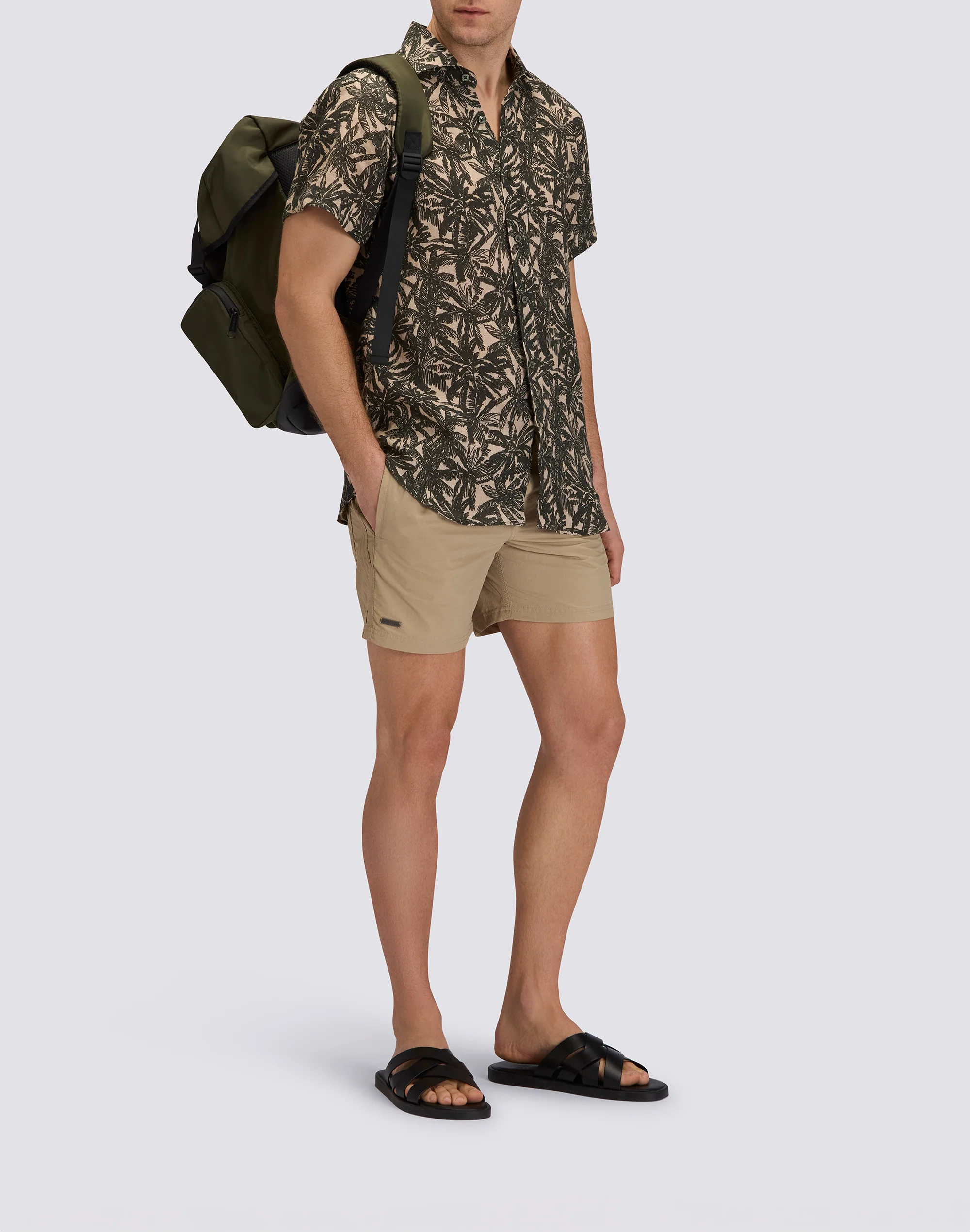 CAMICIA UOMO IN LINO A MEZZE MANICHE STAMPATA - Image 3